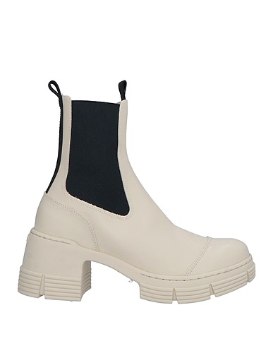 GANNI Ankle boot Off white Recycled rubber, Rubber