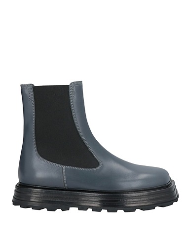 JIL SANDER Stivaletti Blu navy Pelle, Fibre elastiche