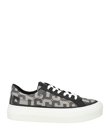 GCDS Sneakers Black Leather, Textile fibers