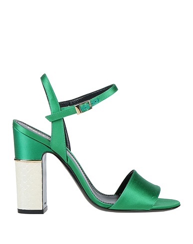POLLINI Sandals Green Textile fibres
