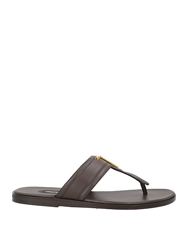 TOM FORD Flip flops Dark brown Calfskin