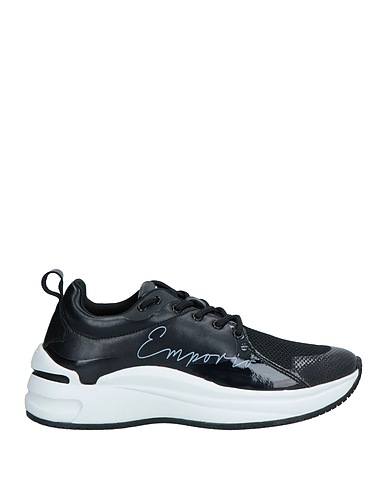 EMPORIO ARMANI Sneakers Black Textile fibres, Leather