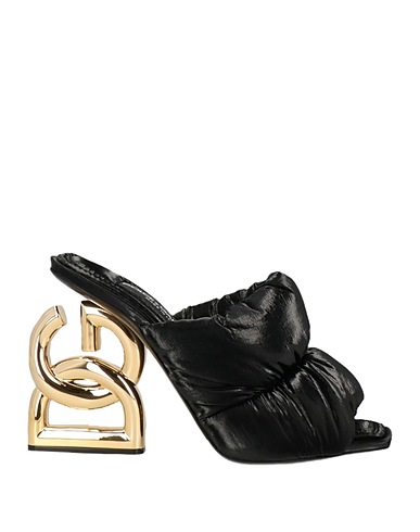 DOLCE&GABBANA Sandals Black 76% Polyester, 16% Polyamide, 8% Polyurethane