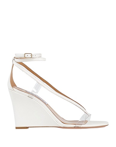 AQUAZZURA Sandali Bianco 70% Pelle di agnello, 30% PVC - Polivinilcloruro, Pelle di vitello