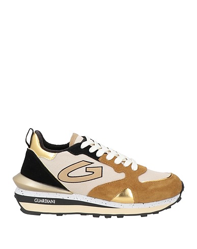 ALBERTO GUARDIANI Sneakers Camel Leather, Textile fibers