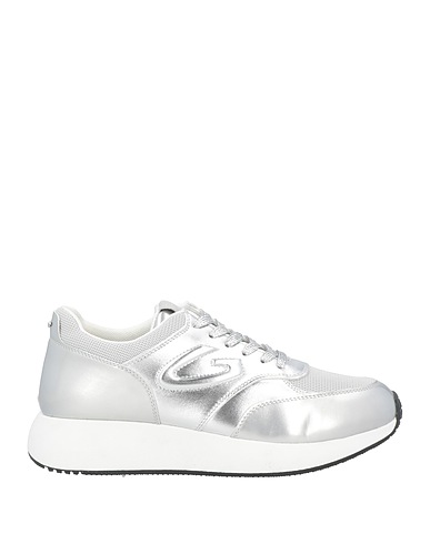 ALBERTO GUARDIANI Sneakers Silver Leather, Textile fibres