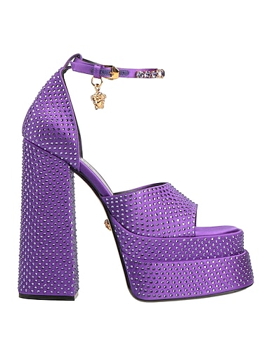 VERSACE Sandali Viola 72% Viscosa, 28% Seta