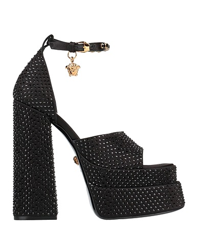 VERSACE Sandalen Schwarz 72% Viskose, 28% Seide