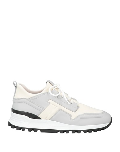 TOD'S Sneakers Light grey Leather, Textile fibres