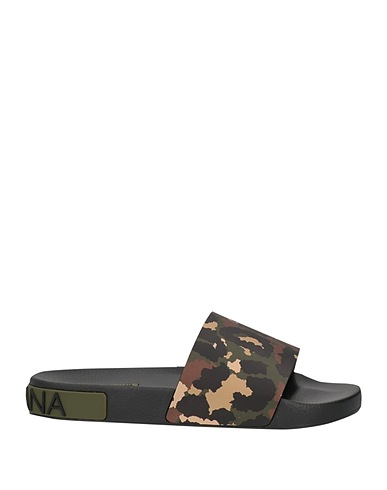 DOLCE&GABBANA Sandals Military green 85% Calfskin, 15% Rubber