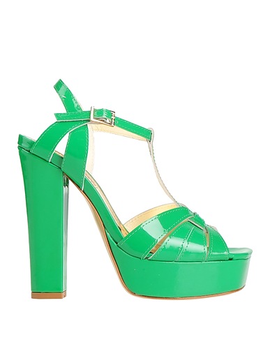 SPAZIOMODA Sandals Green Leather