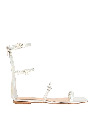 GIANVITO ROSSI Sandals Silver Leather