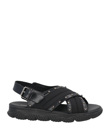 VALENTINO GARAVANI Sandals Black Calfskin, Polyamide