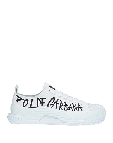 DOLCE&GABBANA Sneakers White 90% Cotton, 10% Calfskin
