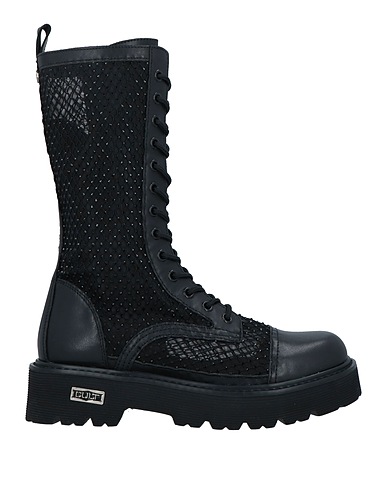 CULT Boots Black Leather, Textile fibers
