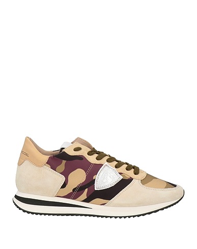 PHILIPPE MODEL Sneakers Beige Leather, Textile fibres