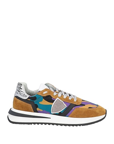 PHILIPPE MODEL Sneakers Camel Leather, Textile fibers