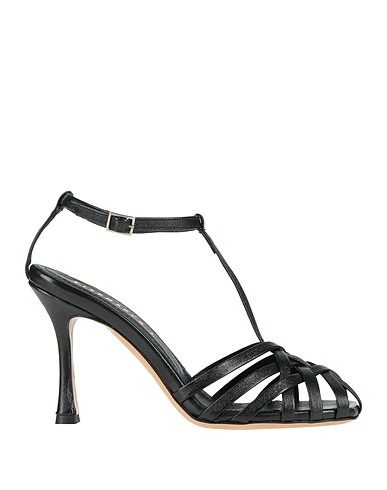 GIANMARCO F. Sandals Black Leather