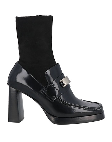 JEFFREY CAMPBELL Ankle boot Black Leather, Textile fibres