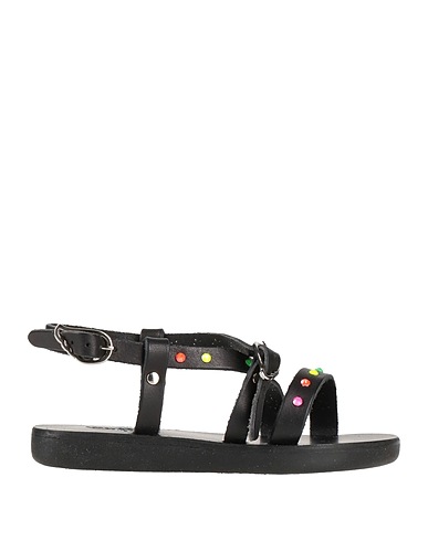 ANCIENT GREEK SANDALS Sandals Black Leather, Swarovski® Crystal