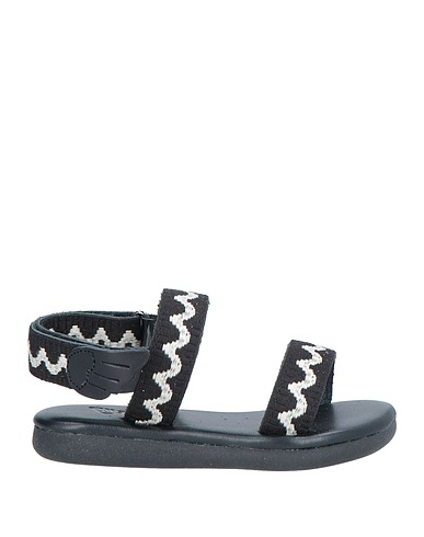 ANCIENT GREEK SANDALS Sandals Black Cowhide, Textile fibres