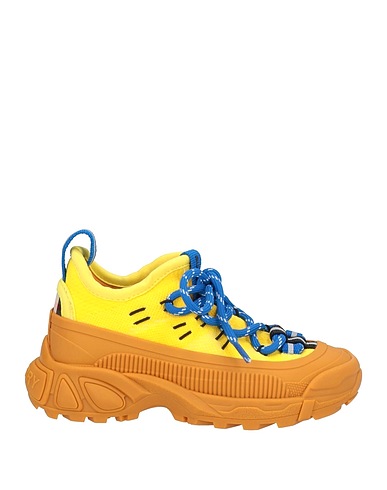 BURBERRY Canvas trainers  Yellow Textile fibres, Rubber