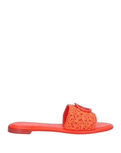 GIORGIO ARMANI Sandalen Tomatenrot Gewebefasern, Leder