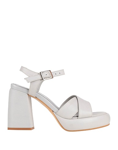 CURIOSITÉ Sandals Light grey Leather