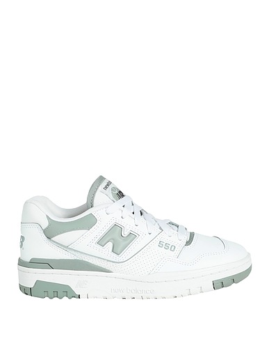 NEW BALANCE Sneakers White Leather, Textile fibres