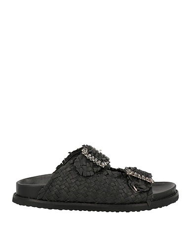 INUOVO Sandals Black Leather