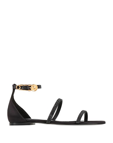VERSACE Sandals Black Textile fibres