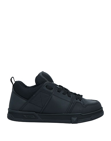 VALENTINO GARAVANI Sneakers Black Leather, Textile fibers
