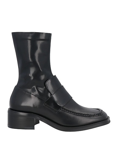 JEFFREY CAMPBELL Ankle boot Black Leather, Textile fibres
