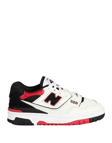 NEW BALANCE Sneakers White Leather, Textile fibres