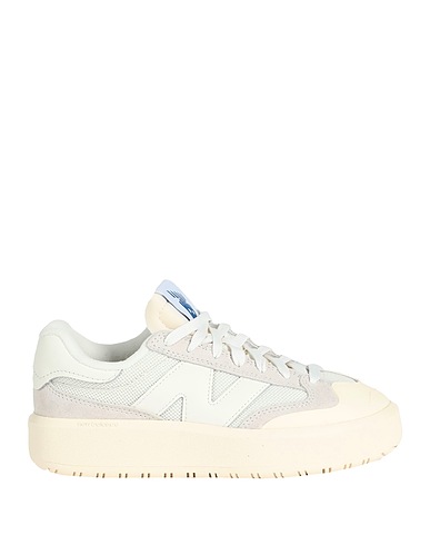 NEW BALANCE Sneakers White Leather, Textile fibres