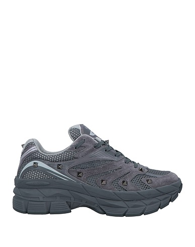 VALENTINO GARAVANI Sneakers Grey Leather, Textile fibres