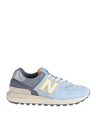 NEW BALANCE Sneakers Light blue Leather, Textile fibres