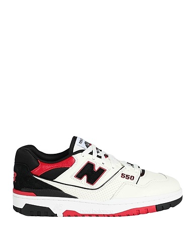 NEW BALANCE Sneakers White Leather, Textile fibres