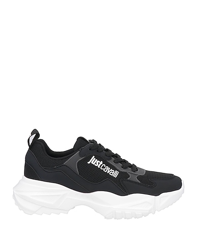 JUST CAVALLI Sneakers Black Textile fibers, Polyurethane, PVC - Polyvinyl chloride