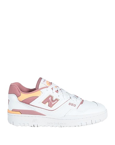 NEW BALANCE Sneakers White Leather, Textile fibres
