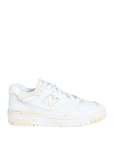 NEW BALANCE Sneakers White Leather, Textile fibers