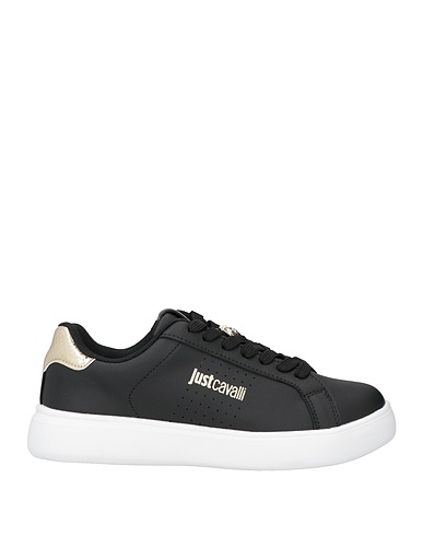 JUST CAVALLI Sneakers Black Leather, Polyurethane