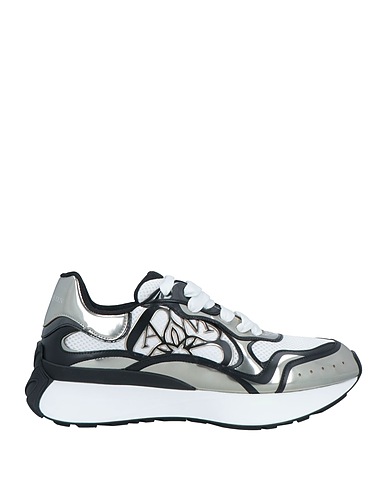MCQUEEN Sneakers White Leather, Textile fibres