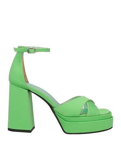 TSAKIRIS MALLAS Sandals Lime green Textile fibres