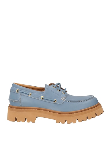 EMPORIO ARMANI Laced shoes Pastel blue Leather