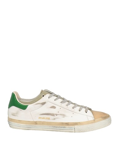 HIDNANDER Sneakers White Leather, Textile fibers