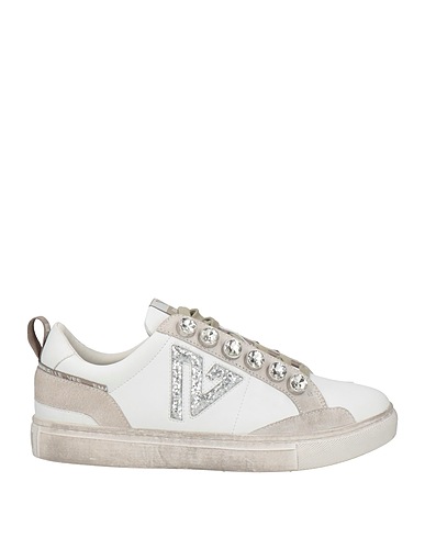 EMANUÉLLE VEE Sneakers Off white Pelle, Fibre tessili