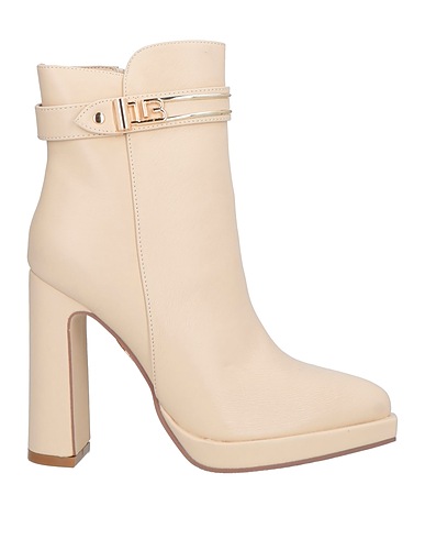 LAURA BIAGIOTTI Ankle boot Beige Textile fibres