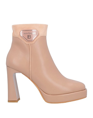 LAURA BIAGIOTTI Ankle boot Beige Textile fibers
