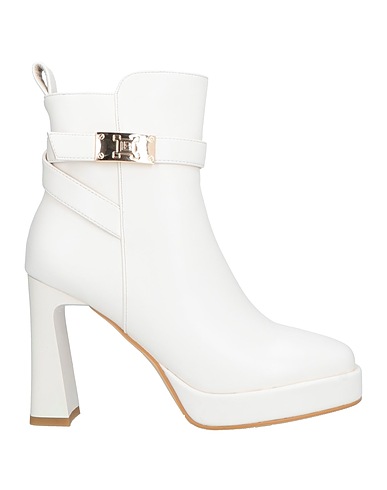 LAURA BIAGIOTTI Ankle boot Off white Textile fibers